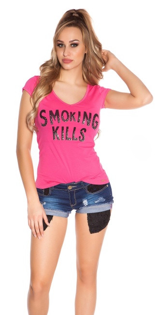 t-shirt smoking kills fuchsiaroze